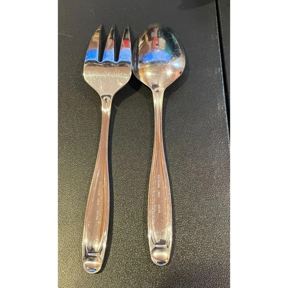 Oneida Alexandria Stainless Steel Serving Fork & Spoon Set 18/0 Replacements - Picture 2 of 5